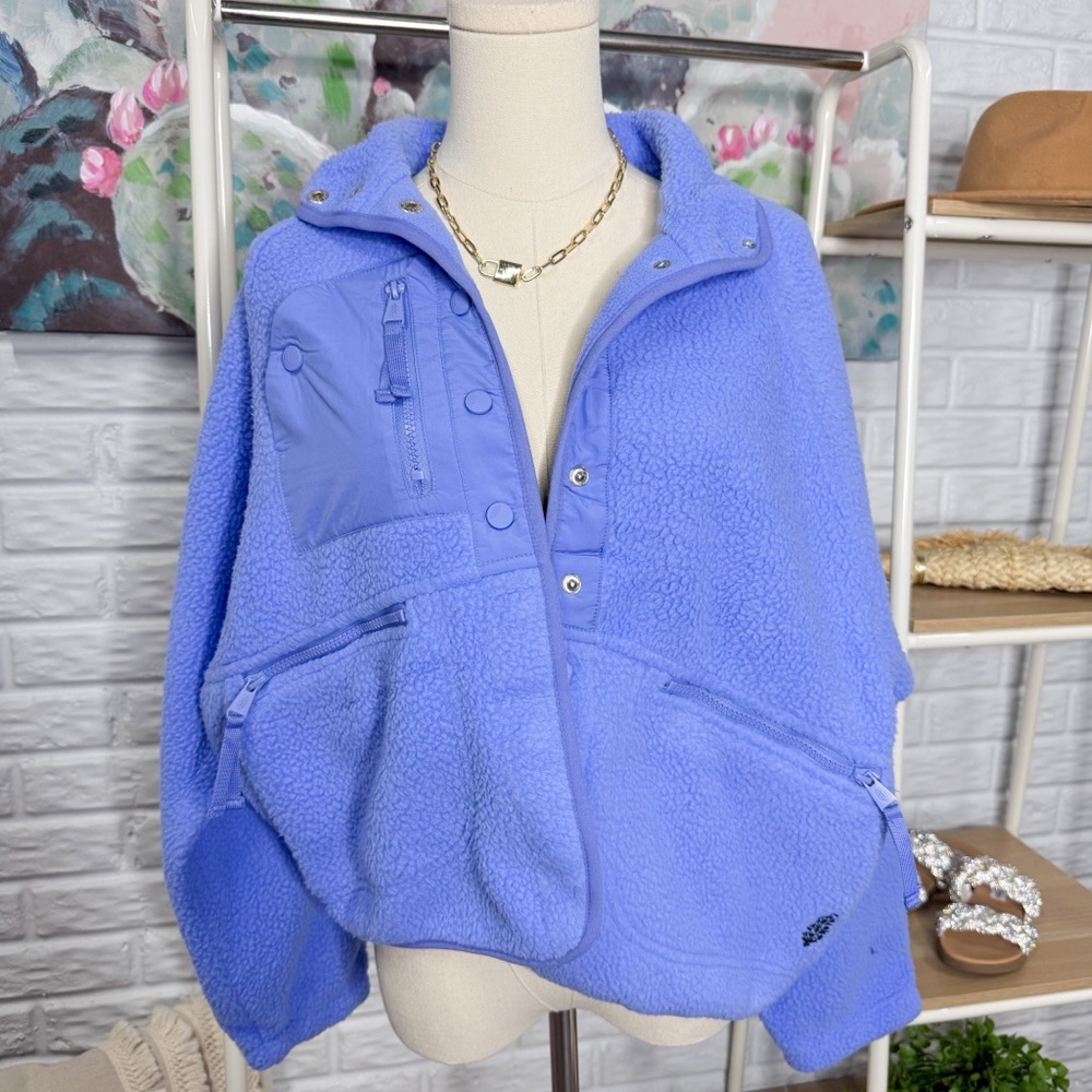 Free People Movement New Hit The Slopes Fleece Jacket blueberry - Picture 2 of 6